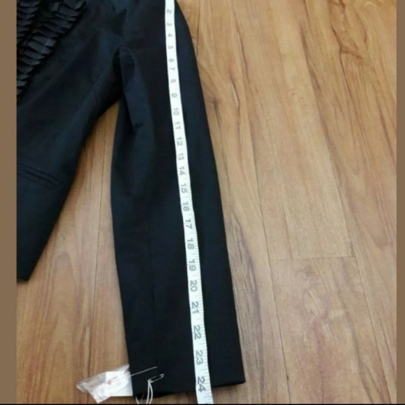 Kenar Black Ruffle Front Blazer Jacket Size Small - Picture 6 of 8